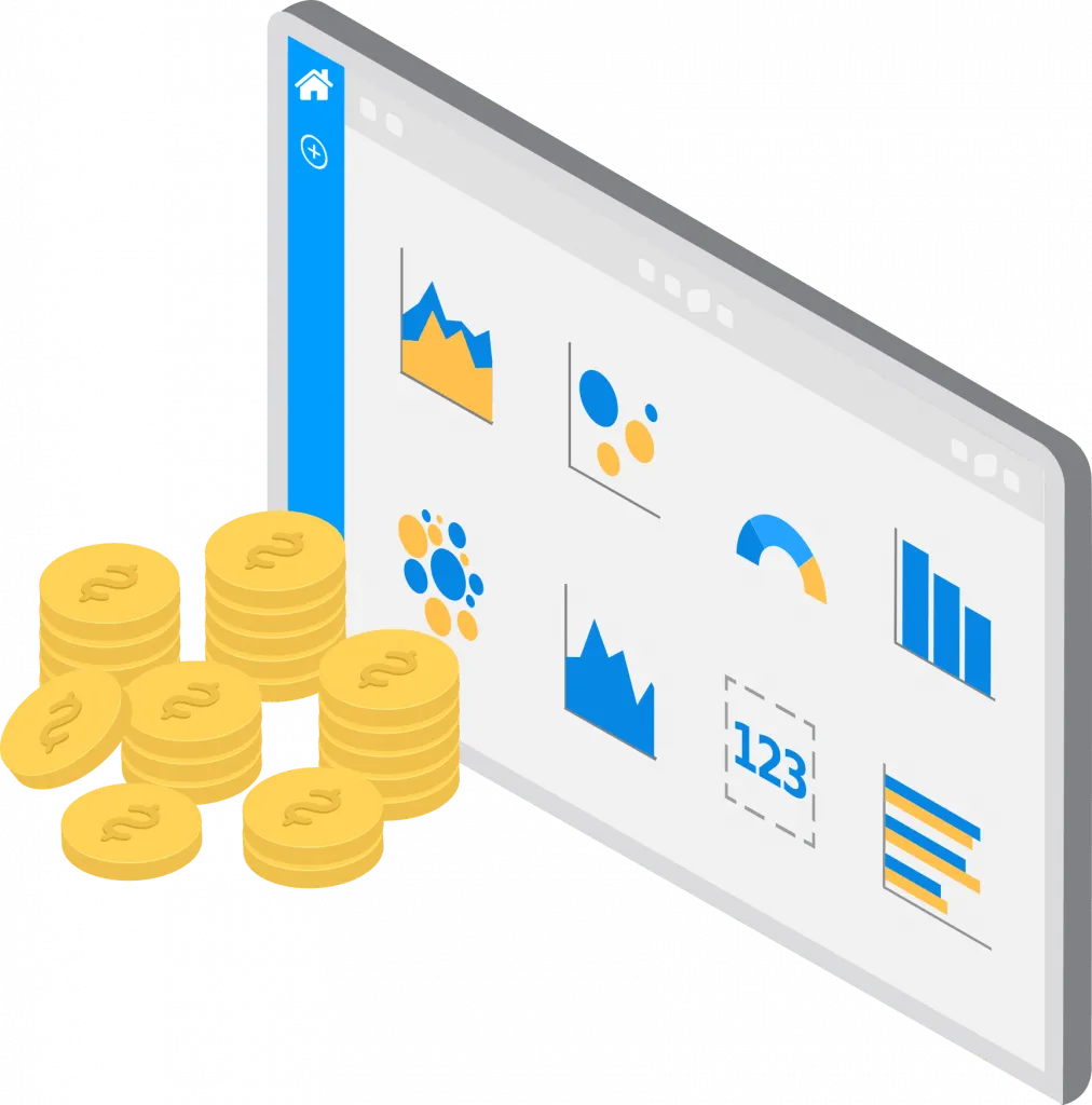 Illustration of saas upsell opportunities through embedded analytics