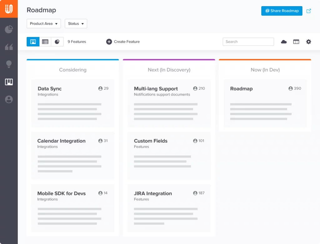 Example of customer feedback software