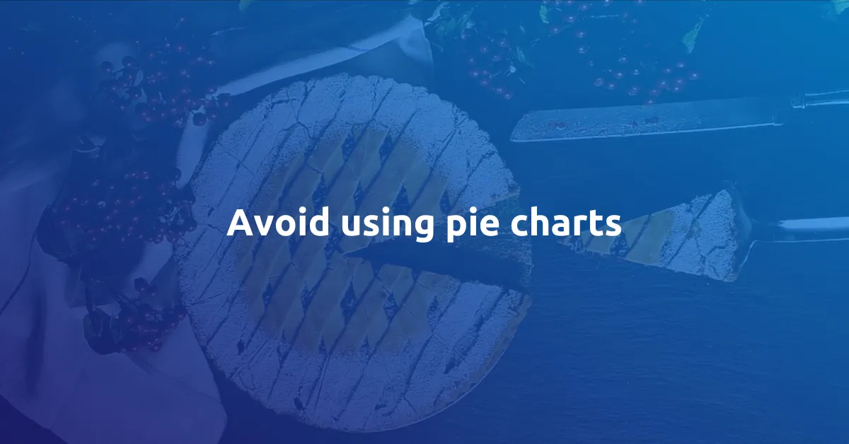 avoid using pie charts if you want great dashboard design