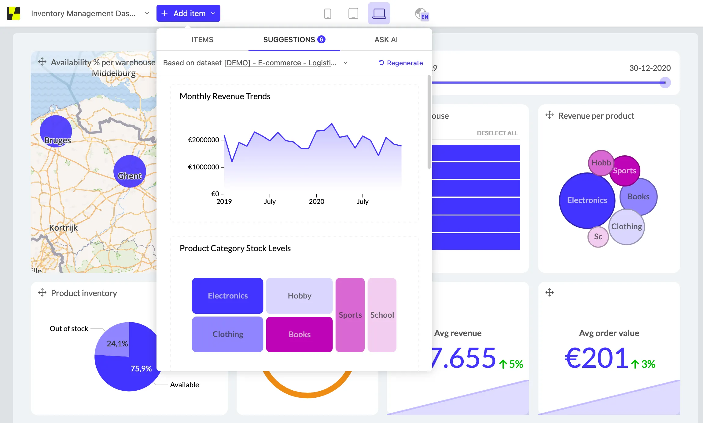 AI-powered chart suggestions in Luzmo