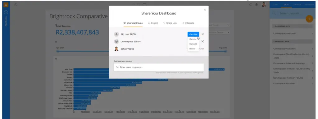 Luzmo dashboard editor