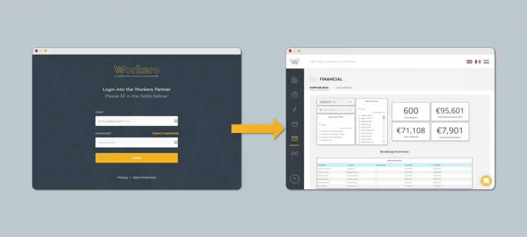 Example of integrated data visualization in software apps