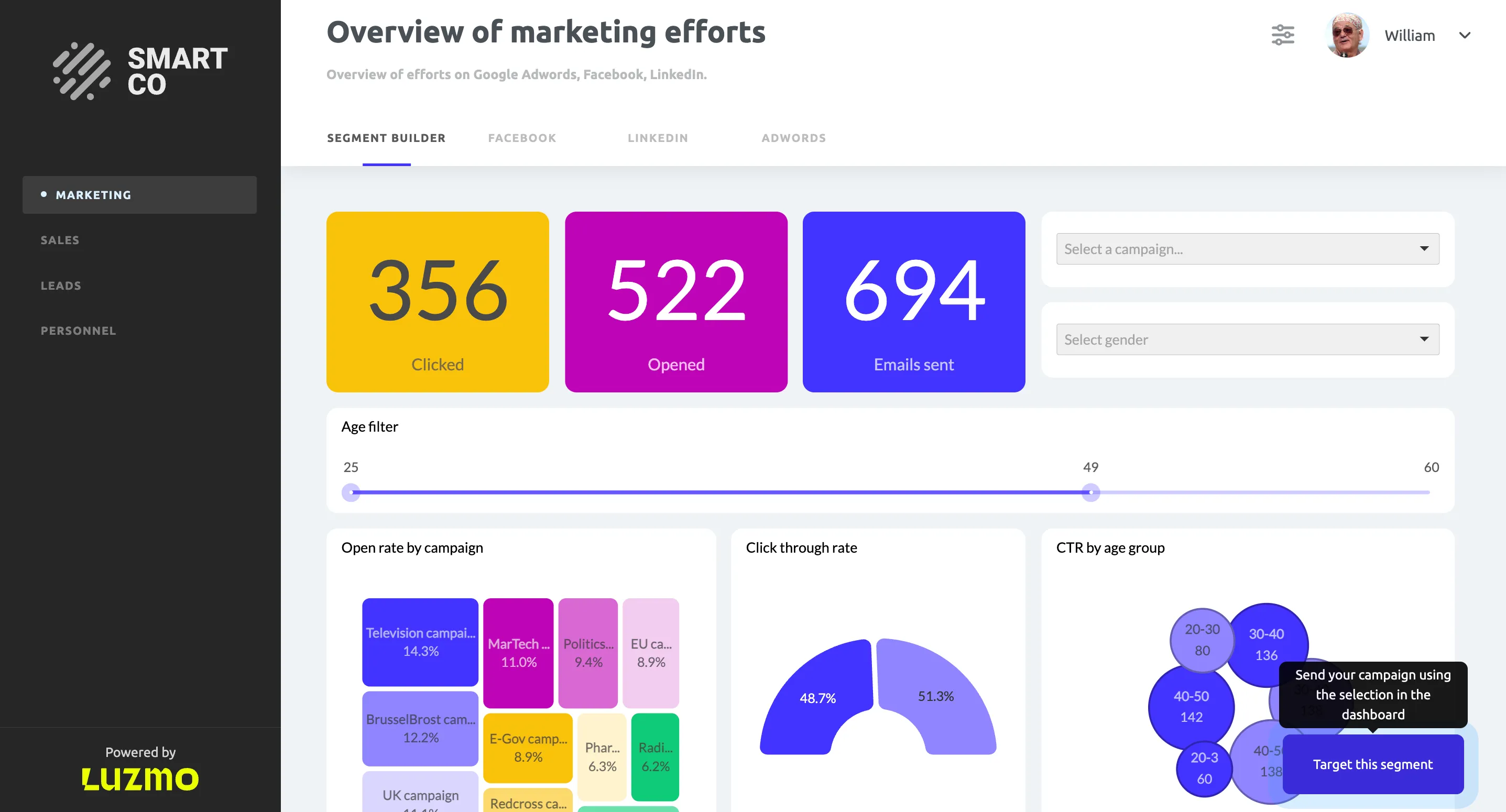 Example of Luzmo charts vs JS chart libraries embedded in your software app