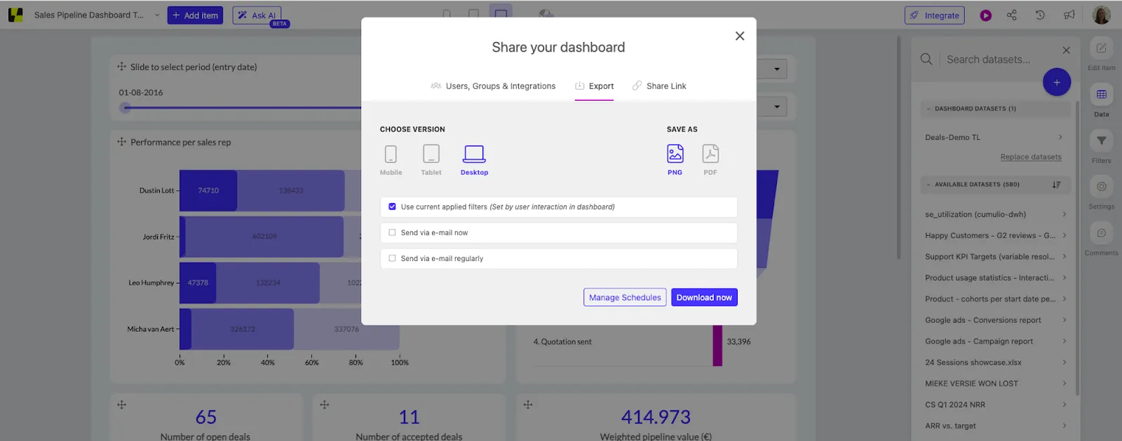 automated dashboard sharing