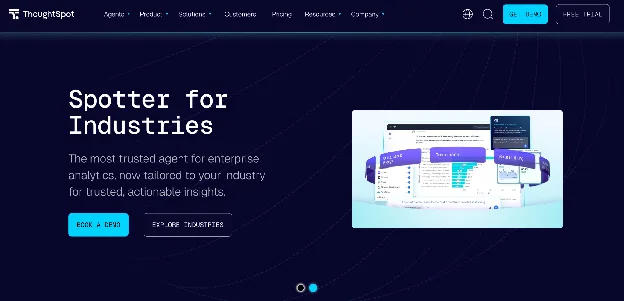 ThoughtSpot embedded analytics platform homepage