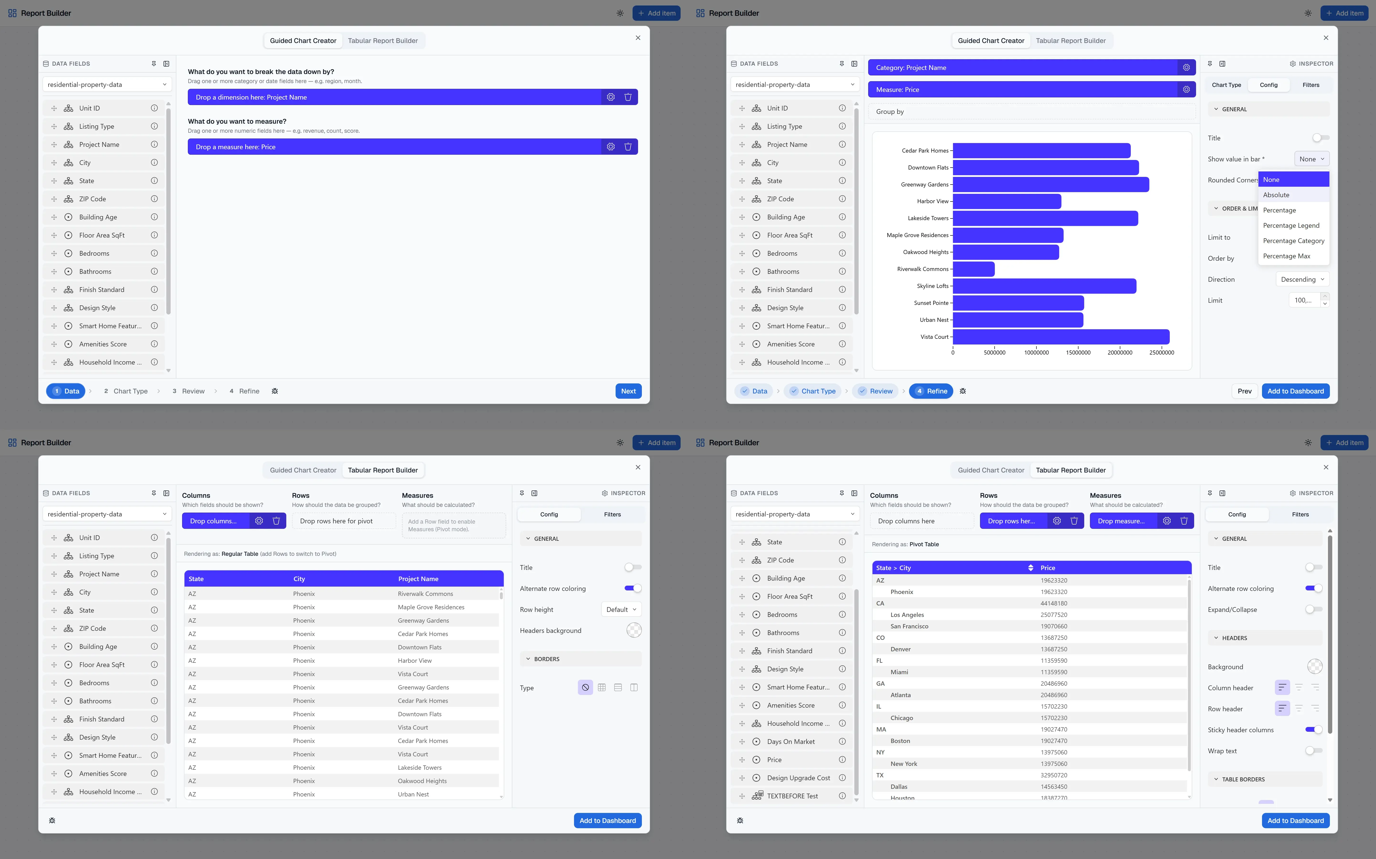 Composable analytics builder preview